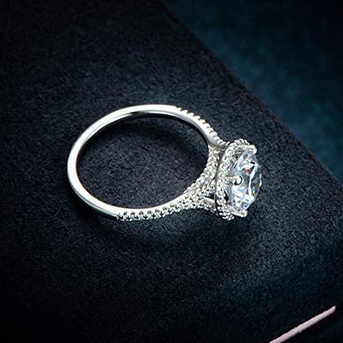 HAFEEZ CENTER 2ct True D Color VVS Moissanite Ring Moissanite Engagement Rings for Women (6 Moissanite)
