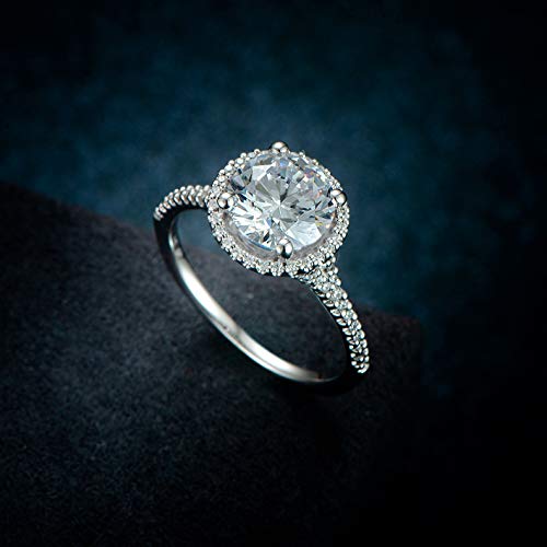 HAFEEZ CENTER 2ct True D Color VVS Moissanite Ring Moissanite Engagement Rings for Women (6 Moissanite)