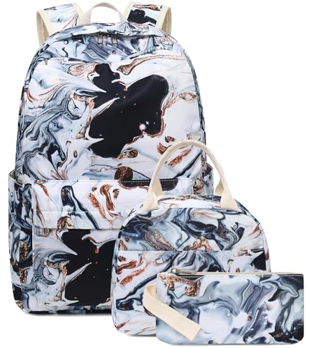 Bluboon Teen Girls School Backpack Kids Bookbag Set with Lunch Box Pencil Case Travel Laptop Backpack Casual Daypacks