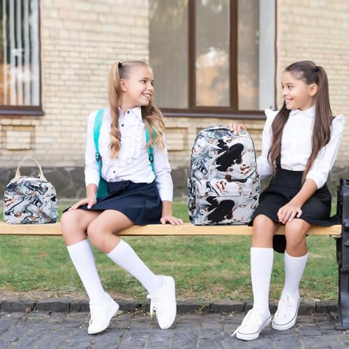 Bluboon Teen Girls School Backpack Kids Bookbag Set with Lunch Box Pencil Case Travel Laptop Backpack Casual Daypacks