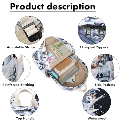 Bluboon Teen Girls School Backpack Kids Bookbag Set with Lunch Box Pencil Case Travel Laptop Backpack Casual Daypacks