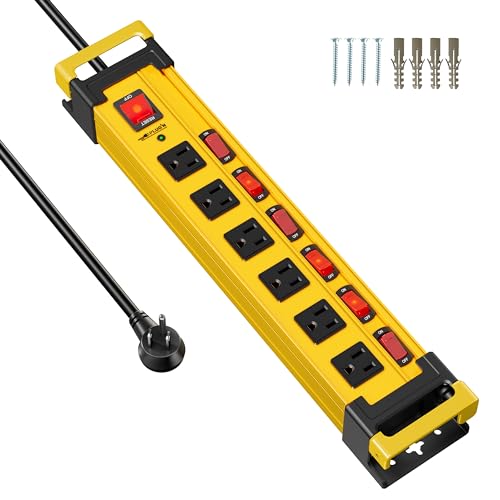 6 Outlet Metal Mount Surge Protector with Switches
