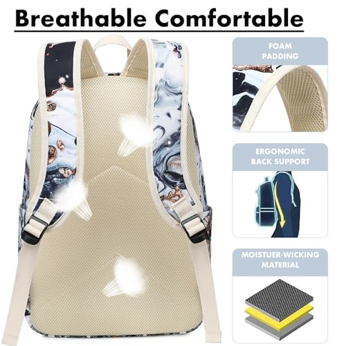 Bluboon Teen Girls School Backpack Kids Bookbag Set with Lunch Box Pencil Case Travel Laptop Backpack Casual Daypacks