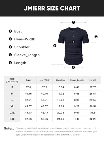 JMIERR Men's Muscle Slim Fit Button Henley Shirts Summer Crewneck Short Sleeve Longline Fitted T-Shirt Gym Workout Athletic Tees Shirt for Men, M, Moss Green