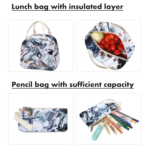 Bluboon Teen Girls School Backpack Kids Bookbag Set with Lunch Box Pencil Case Travel Laptop Backpack Casual Daypacks