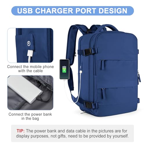 coofay Travel Backpack Carry On Backpack Personal Item Travel Bag Mochila De Viaje Carry On Backpack For Airplanes Traveling Backpack For Women Gym Backpack College Backpack Sapphire Blue