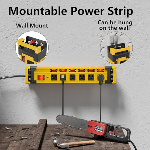 6 Outlet Metal Mount Surge Protector with Switches