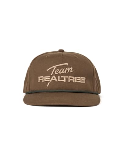 Realtree Men's Performance Rope 5 Panel Semi-Structured Snapback Adjustable Fit Hats for Hunting and Fishing (US, Alpha, One Size, Team Realtree Logo | Brown)