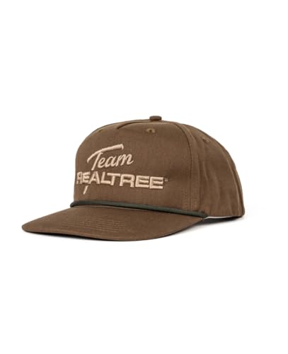Realtree Men's Performance Rope 5 Panel Semi-Structured Snapback Adjustable Fit Hats for Hunting and Fishing (US, Alpha, One Size, Team Realtree Logo | Brown)