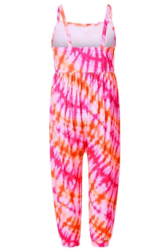 Vieille Little Girls Romper Size 7 Kids Summer Jumpsuit Tie Dye Outfit Sleeveless One Piece Romper Size 7-8