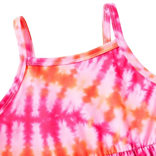 Vieille Little Girls Romper Size 7 Kids Summer Jumpsuit Tie Dye Outfit Sleeveless One Piece Romper Size 7-8