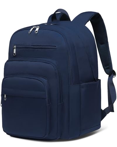 Backpack for Middle High School Navy Blue Backpack for Boys Girls Large College Bookbag Schoolbag for Youth Adults Water Resistant Book Bags Back Pack with Lots of Pockets Morrales Mochilas Escolares