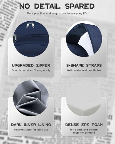 Backpack for Middle High School Navy Blue Backpack for Boys Girls Large College Bookbag Schoolbag for Youth Adults Water Resistant Book Bags Back Pack with Lots of Pockets Morrales Mochilas Escolares