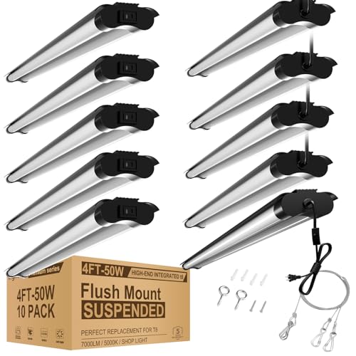 4FT Linkable LED Shop Lights - Pack of 10