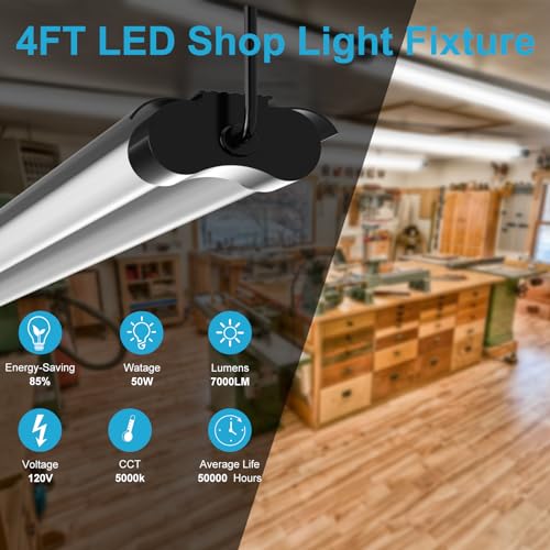 4FT Linkable LED Shop Lights - Pack of 10