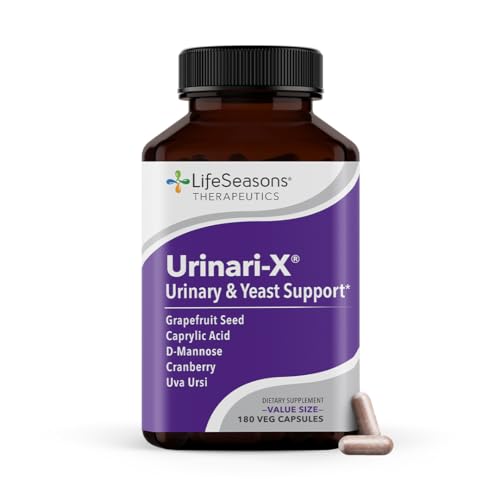 Urinari-X - Urinary Tract Support - Fast Acting UTI Relief - Vitamin Supplement for Healthy Bladder Function & Immunity - D-Mannose, Cranberry, Caprylic Acid, Uva Ursi & Grapefruit - 180 Capsules