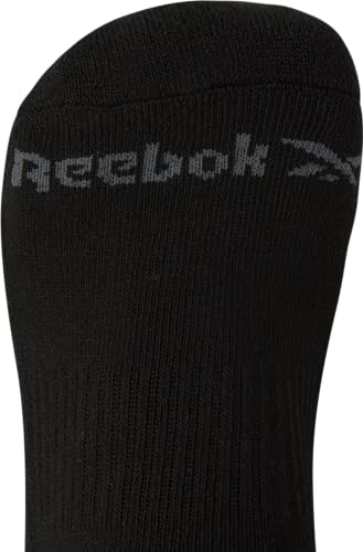 Reebok Boy's Cushioned Comfort Quarter Basic Socks With Reinforced Heel And Toe (12 Pack), Size Large, BlackGreyWhite