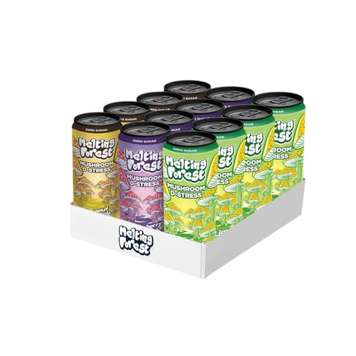 Melting Forest Mushroom D-Stress Drink - Variety Pack - 3 Flavors - 12 Pack