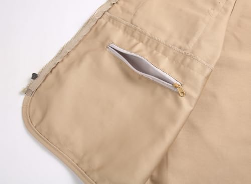 LISUHEPEAL Men’s Fishing Vest Summer Outdoor Work Safari Travel Photo Vest with Multi Pockets (S18-Light Camel, L)