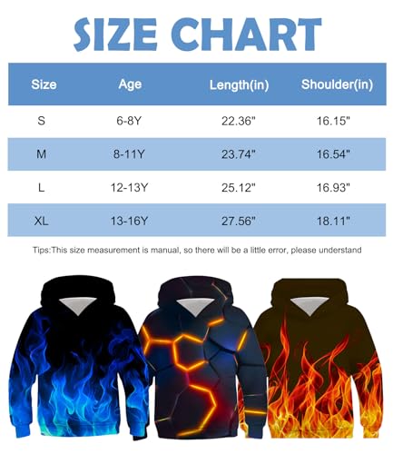 UNICOMIDEA Unisex Kids Hoodies Sweatshirts Size 8 Novelty 3D Printed Gamer Design Boys Cool School Sports Pullover Hooded Boys Girls Spring Autumn Winter Sweatshirts Clothes Jackets