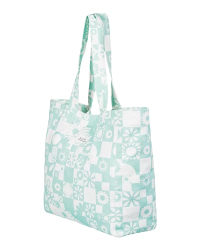 Roxy 24L Anti Bad Vibes Printed Tote Bag, Beach Glass Beach Bum Check