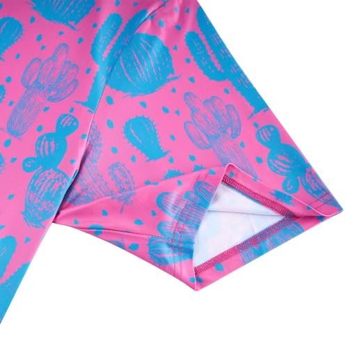 Fanient Mens Polo Shirts Short Sleeve Dry Fit 3D Printed Cactus Golf Shirt Performance Moisture Wicking M