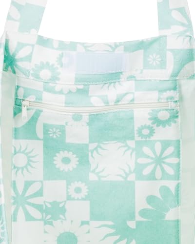 Roxy 24L Anti Bad Vibes Printed Tote Bag, Beach Glass Beach Bum Check