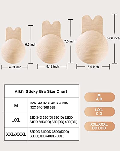 Adhesive Bra Sticky Bra 2 Pair, Push Up Sticky Boobs for Women, Invisible Silicone Bras for Backless Strapless Dress with Nipple Pasties(Nude+Nude-L/XL)-L18