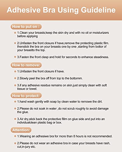 Adhesive Bra Push Up for Women 2 Pair, Sticky Invisible Lifting Bra, Backless Strapless Bras for Wedding Dress with Nipple Covers Reusable (Black+Nude/D)