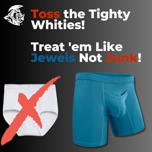 Real Men Modal 7in Boxer Briefs V-FLY C Pouch 3pk Black/Cyan/Gray XL