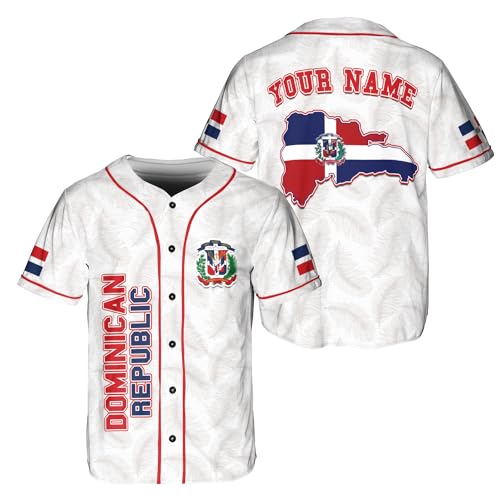 Custom Dominican Republic Jersey for Men Dominicana Republic Baseball Shirt for Team Dominican Flag Jerseys Women 3D (DMC3)