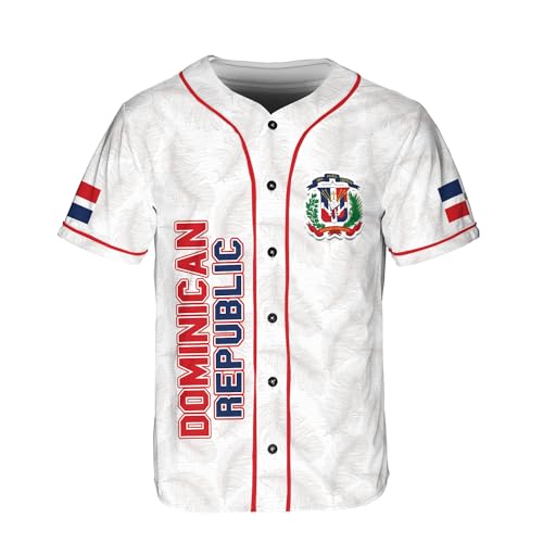 Custom Dominican Republic Jersey for Men Dominicana Republic Baseball Shirt for Team Dominican Flag Jerseys Women 3D (DMC3)