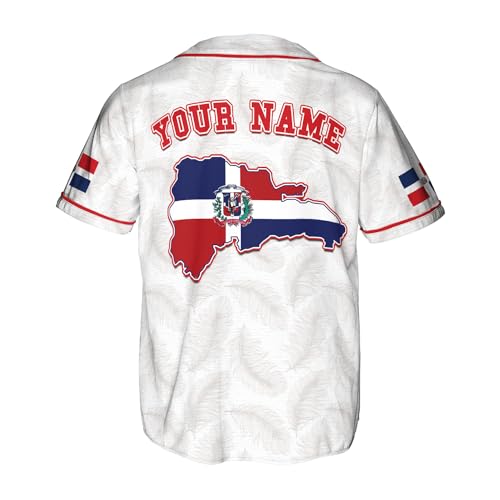 Custom Dominican Republic Jersey for Men Dominicana Republic Baseball Shirt for Team Dominican Flag Jerseys Women 3D (DMC3)