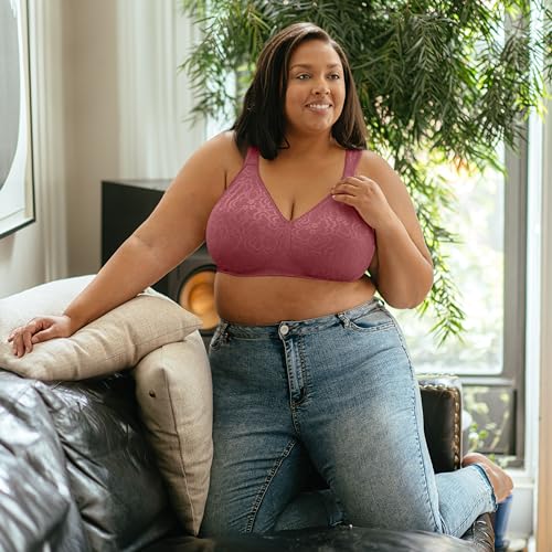 Playtex Women's 18-Hour Ultimate Lift Wireless Full-Coverage Bra, Single or 2-Pack, Rustic Berry Red
