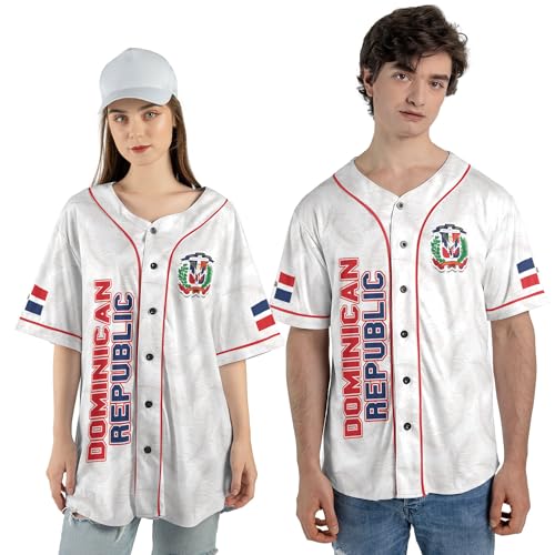 Custom Dominican Republic Jersey for Men Dominicana Republic Baseball Shirt for Team Dominican Flag Jerseys Women 3D (DMC3)