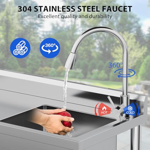Commercial Stainless Steel Free Standing Kitchen Sink Utility Set