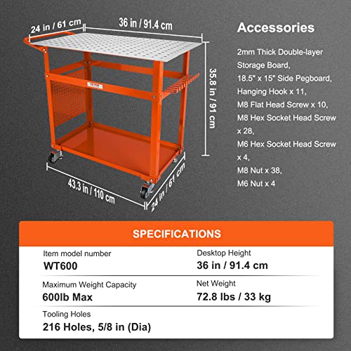 Portable VEVOR Welding Table with 600LBS Load Capacity