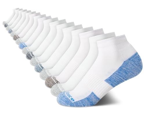 New Balance Boys' Socks - Performance Cushioned Quarter Socks (16 Pack), Size Large, All White