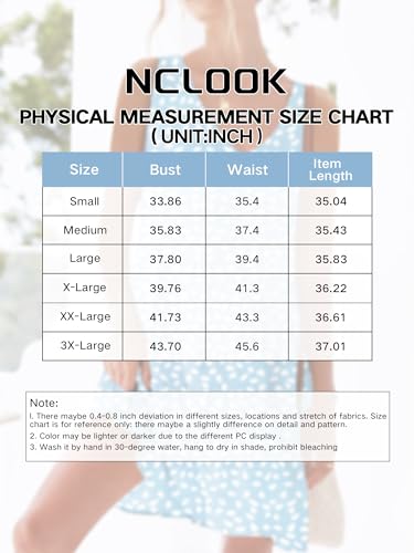 nclook Women's Summer Casual Dress Sweet & Cute V-Neck Mini Dress with Pocket Sleeveless Dress