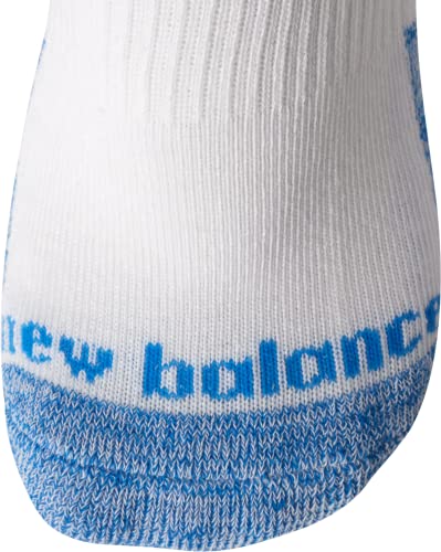 New Balance Boys' Socks - Performance Cushioned Quarter Socks (16 Pack), Size Large, All White