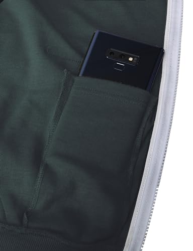 H2H Mens Casual Kanga Pocket Lightweight Hoodie with White Zipper and String BALSAMGREEN US M (CMOHOL048)