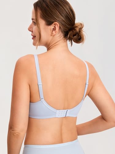 MOMANDA Women's Pumping Bra Hands Free Lace Nursing Bras Cute Support Maternity Breastfeeding Breast Pump Bra Glacier blue 36D