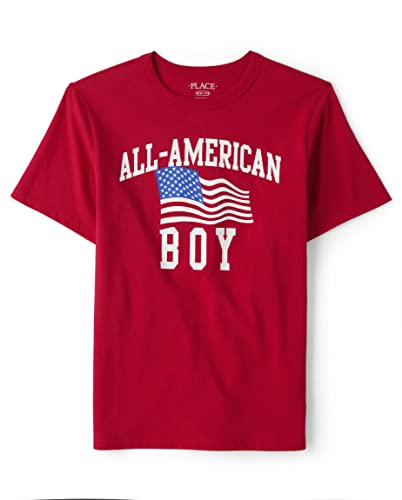 The Children's Place Short Sleeve Graphic T-Shirt Seasonal, All American Boy, X-Large