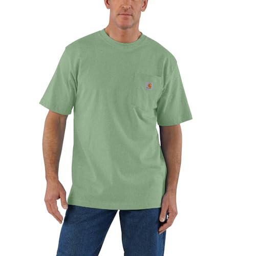 Carhartt Men's Loose Fit Heavyweight Short-Sleeve Pocket T-Shirt, Loden Frost Heather, X-Large