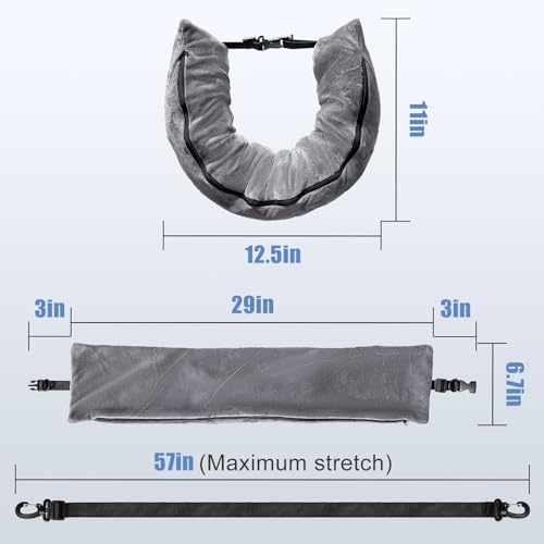 Eppyyo Stuffable Travel Pillow for Extra Luggage, Velvet Travel Neck Pillow Storage Bag with Adjustable Neck Size, Fits about 6 T-Shirts Travel Essentials Multifunctional Sleeping Rest Cushion