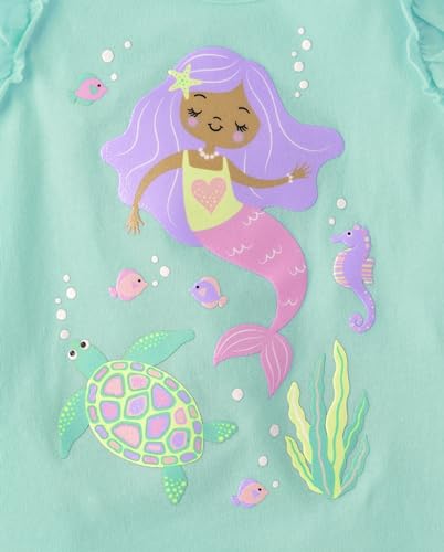 The Children's Place Baby Girls Everyday Infant-and-Toddler-Tank-top-and-cami-Shirts, Purple Mermaid 3-Pack, 4T US