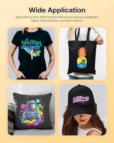Hiipoo Heat Transfer Paper for T Shirts 25 Sheets, 8.5"x11" Printable Heat Transfer Vinyl for Inkjet Printer Iron on Transfers for Dark Fabric