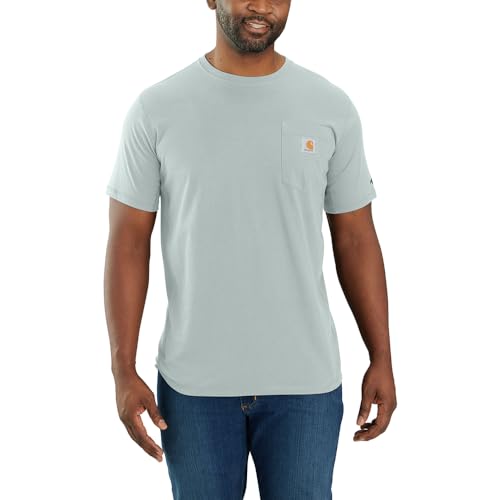 Carhartt Men's Force Relaxed Fit Midweight Short-Sleeve Pocket T-Shirt, Dew Drop