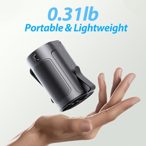 Rechargeable Waist Fan, Portable Fan with 25H Battery Life, 4 Speed Adjustable Belt Fan, 6600 RPM Strong Personal Cool Clip Fan Under Shirt for Farm Work Fishing Hiking - Black