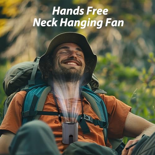 Rechargeable Waist Fan, Portable Fan with 25H Battery Life, 4 Speed Adjustable Belt Fan, 6600 RPM Strong Personal Cool Clip Fan Under Shirt for Farm Work Fishing Hiking - Black